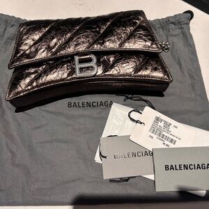 Balenciaga hourglass black Leather BB Logo With Tags